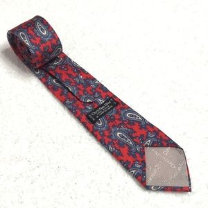 Dior Silk Red Paisley Print Tie